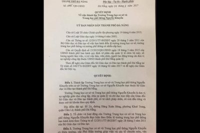 Quyết định thành lập Trường